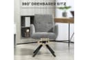 HOMCOM Relaxsessel Drehbar Sessel mit Armlehne Wolle-Leinenoptik Dunkelgrau Bild 5