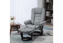 HOMCOM Relaxsessel Grau mit Hocker 360° drehbar Kunstleder Bild 2