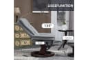 HOMCOM Relaxsessel Grau mit Hocker 360° drehbar Kunstleder Bild 4