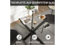 HOMCOM Esstisch rund Schwarz Transparent Hartglas Bild 4