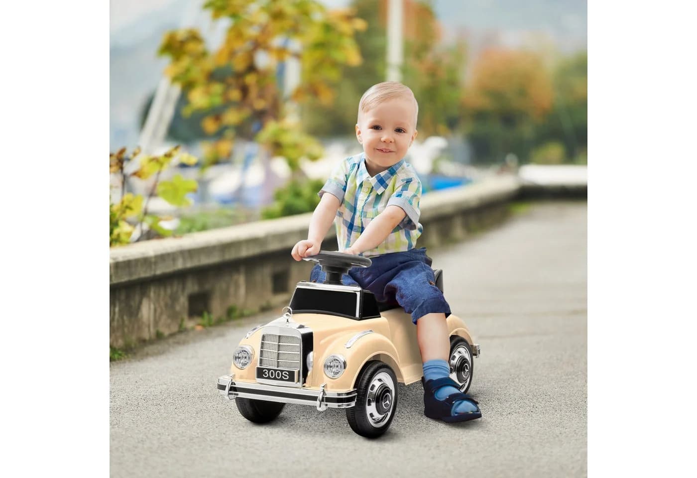 AIYAPPLAY Rutschfahrzeug mit Stauraum und Kippschutz Beige - Bild 2