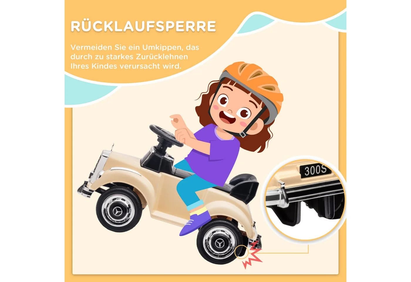 AIYAPPLAY Rutschfahrzeug mit Stauraum und Kippschutz Beige - Bild 4