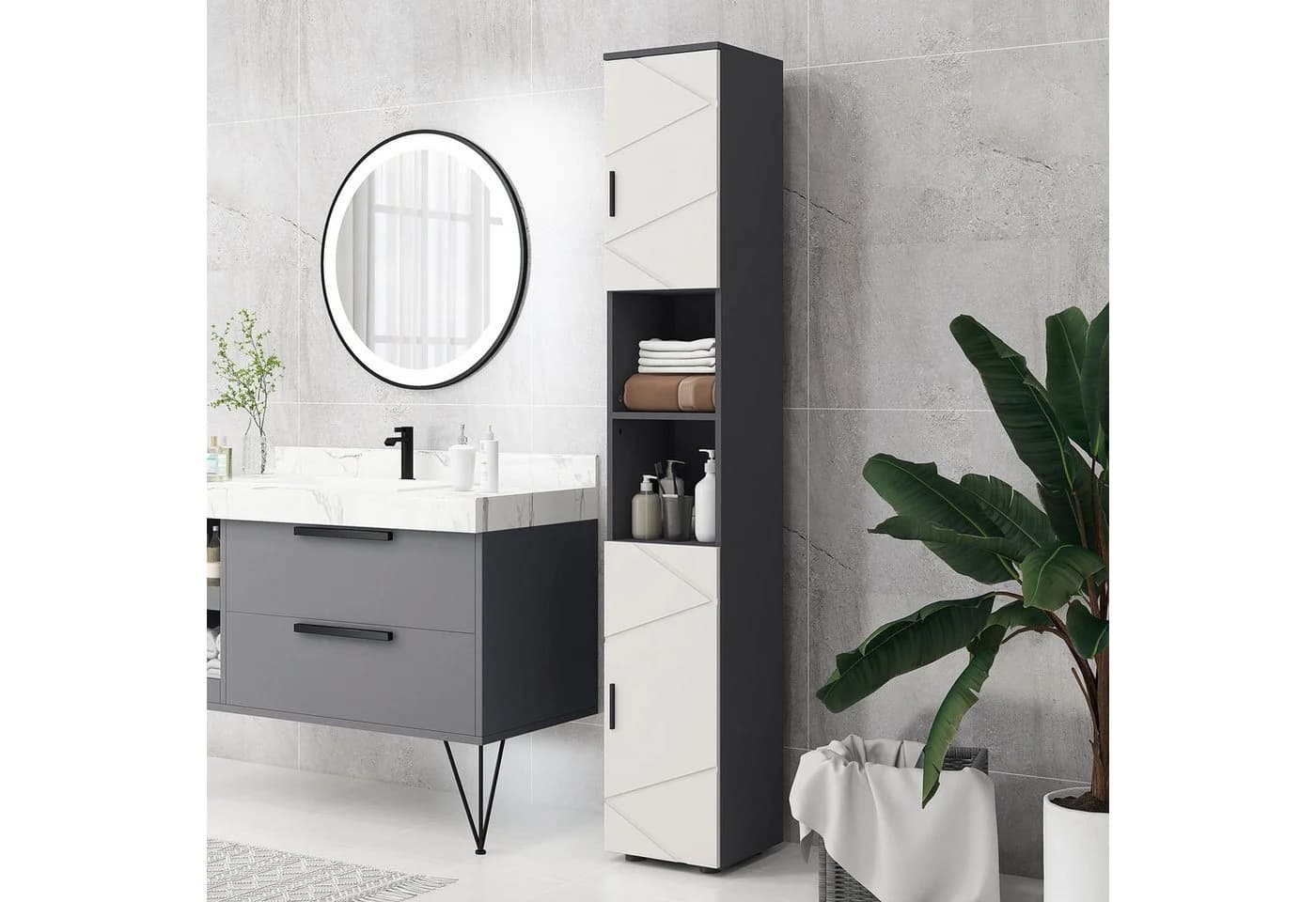 Minimalistischer Badezimmerschrank aus Holz - Bild 2