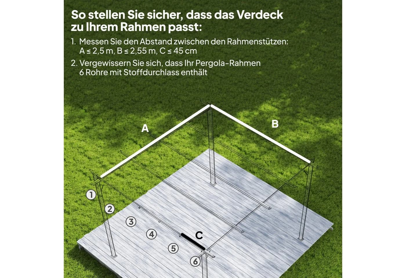 Outsunny Pavillon-Ersatzdach Beige für 3x3m Pergola - Bild 4