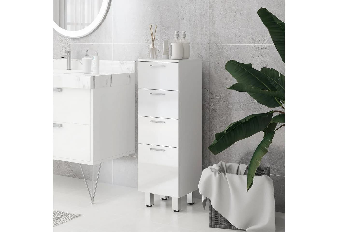 Kleankin Badkommode Badezimmerschrank Weiß - Bild 2