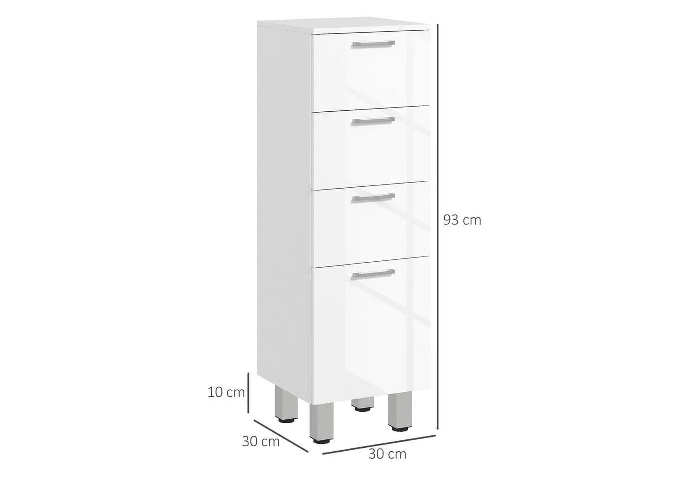 Kleankin Badkommode Badezimmerschrank Weiß - Bild 3