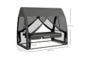 Outsunny Hollywoodschaukel 2 in 1 Liegefunktion 3-Sitzer Grau Bild 3