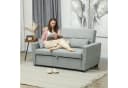 HOMCOM Schlafsofa 2-Sitzer Hellgrau mit Schlaffunktion Bild 2