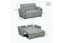 HOMCOM Schlafsofa 2-Sitzer Hellgrau mit Schlaffunktion Bild 3