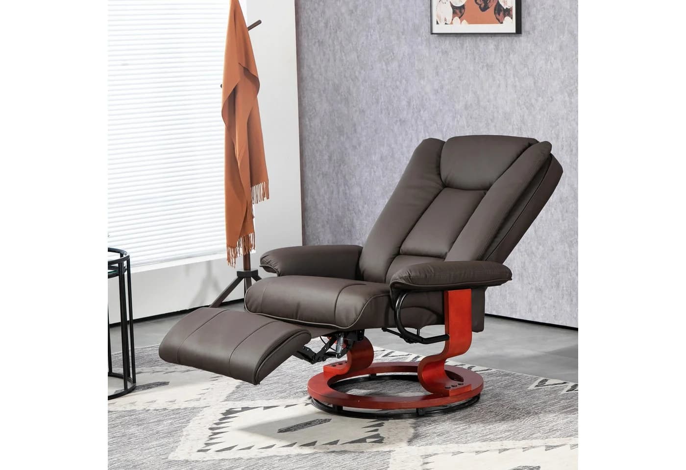 HOMCOM Relaxsessel Drehbar Fernsehsessel mit Liegefunktion, Braun - Bild 2