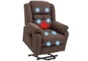 HOMCOM Massagesessel mit Aufstehhilfe & Heizung Dunkelbraun Bild 1