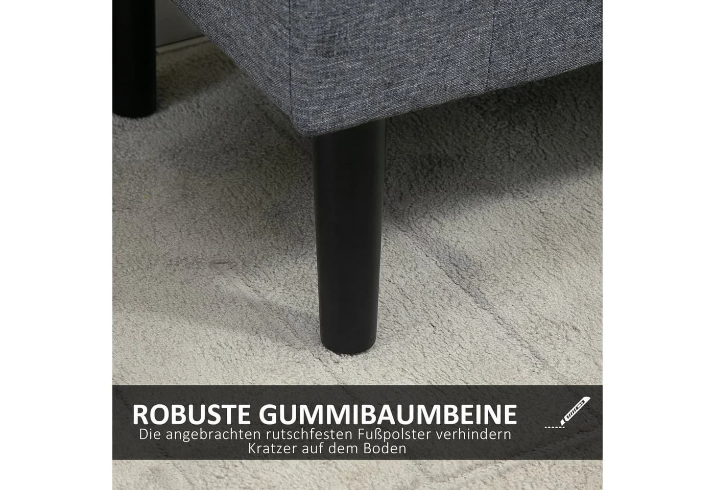 HOMCOM Sitzbank mit Stauraum Hellgrau Polyester - Bild 5