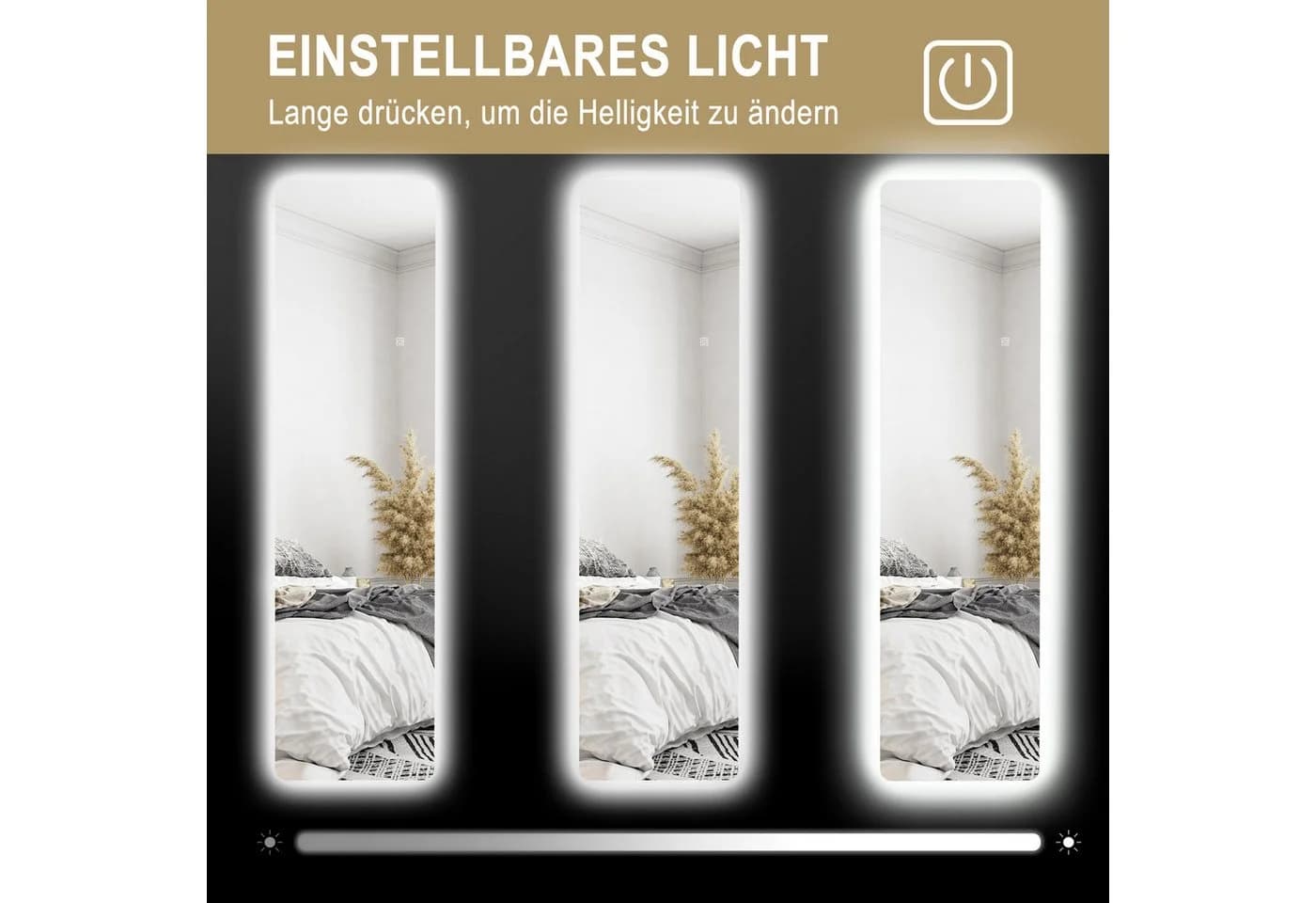 HOMCOM Standspiegel mit LED-Beleuchtung Transparent - Bild 5