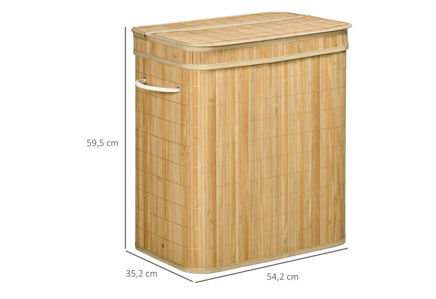 HOMCOM Wäschekorb 90 L Bambus Wäschesammler mit Griffen - Bild 3