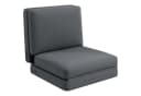 HOMCOM 3-in-1 Sitzkissen Klappbar Schlafsofa Dunkelgrau Samt Bild 1