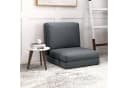 HOMCOM 3-in-1 Sitzkissen Klappbar Schlafsofa Dunkelgrau Samt Bild 2