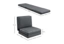 HOMCOM 3-in-1 Sitzkissen Klappbar Schlafsofa Dunkelgrau Samt Bild 3