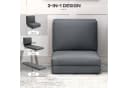 HOMCOM 3-in-1 Sitzkissen Klappbar Schlafsofa Dunkelgrau Samt Bild 4