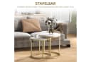HOMCOM Couchtisch 2er Set Stapelbarer Kaffeetisch mit Stahlrahmen Weiß Bild 4