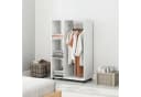 HOMCOM Garderobenschrank Weiß mit Rollen und 3 Regalen Bild 1