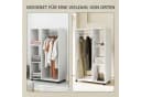 HOMCOM Garderobenschrank Weiß mit Rollen und 3 Regalen Bild 4