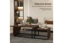 HOMCOM Couchtisch Set 2-tlg. Braun/Schwarz Spanplatte Metall Bild 5