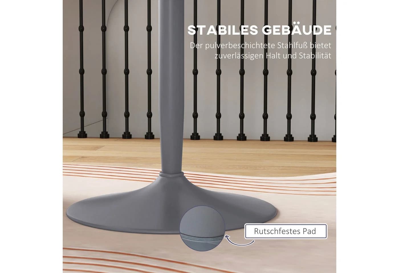HOMCOM Esstisch Modern Grau Rund Ø70x75cm - Bild 5