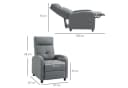 HOMCOM Relaxsessel Grau mit Liegefunktion und Taschenfederkern Bild 3