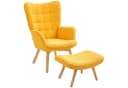 HOMCOM Relaxsessel mit Hocker Orange Kordoptik Buchenholzbeine Bild 1