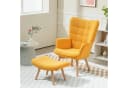 HOMCOM Relaxsessel mit Hocker Orange Kordoptik Buchenholzbeine Bild 2