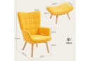 HOMCOM Relaxsessel mit Hocker Orange Kordoptik Buchenholzbeine Bild 3
