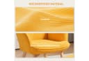 HOMCOM Relaxsessel mit Hocker Orange Kordoptik Buchenholzbeine Bild 4