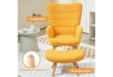 HOMCOM Relaxsessel mit Hocker Orange Kordoptik Buchenholzbeine Bild 5
