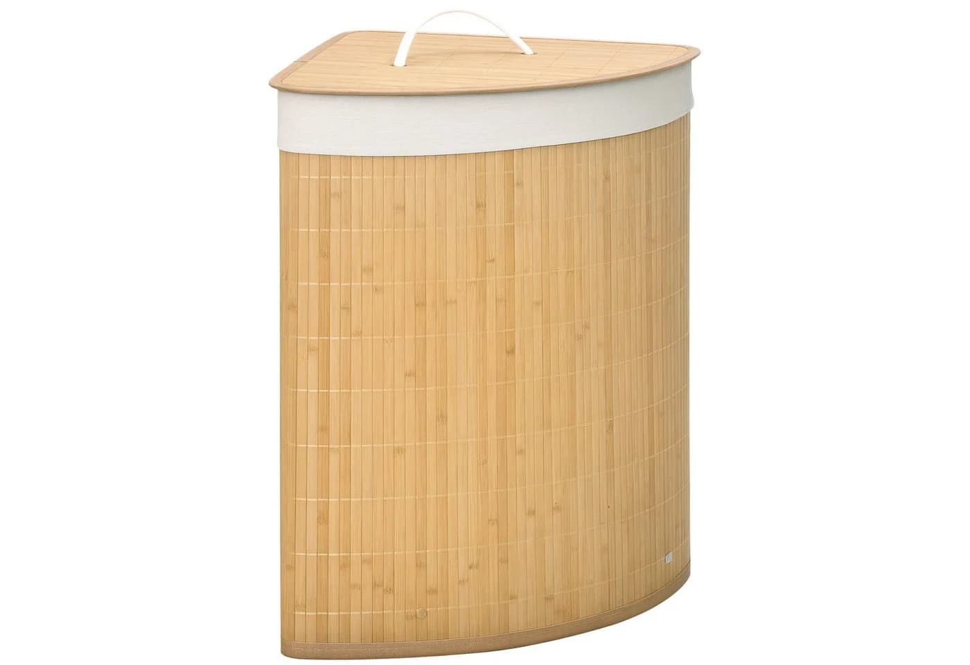 HOMCOM Wäschekorb mit Deckel 55L Natur Bambus