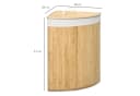 HOMCOM Wäschekorb mit Deckel 55L Natur Bambus Bild 3