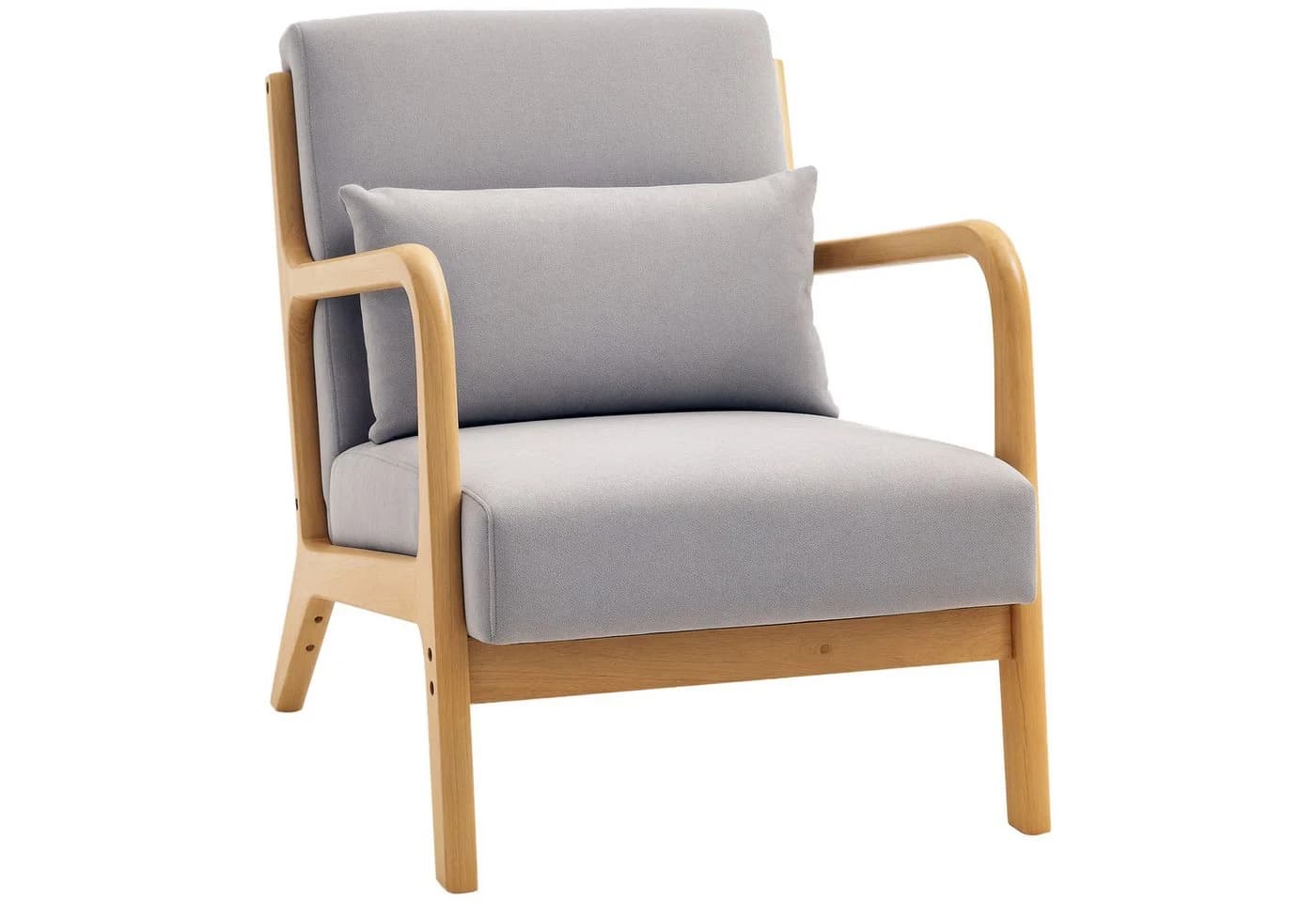 HOMCOM Relaxsessel Grau mit Armlehne und 3 Kissen