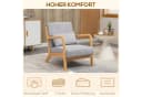 HOMCOM Relaxsessel Grau mit Armlehne und 3 Kissen Bild 4