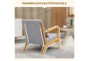 HOMCOM Relaxsessel Grau mit Armlehne und 3 Kissen Bild 5