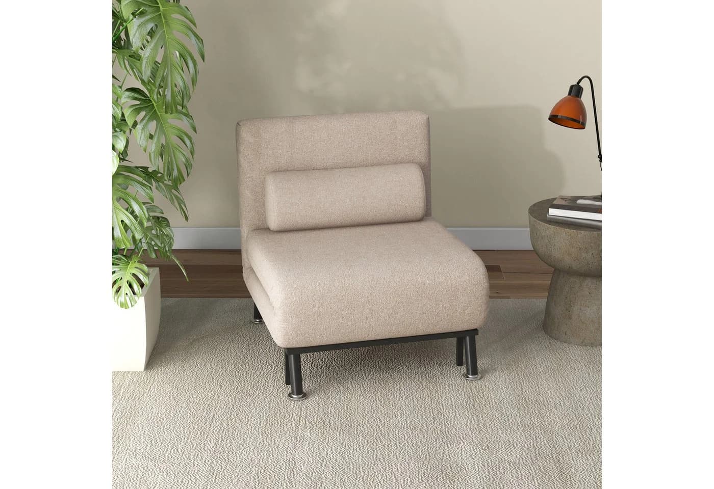 HOMCOM Sessel mit Bettfunktion Beige - Bild 2