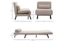 HOMCOM Sessel mit Bettfunktion Beige Bild 3