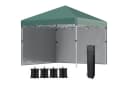 Outsunny Faltpavillon 3x3m Grün mit 2 Wänden UV-Schutz Bild 1