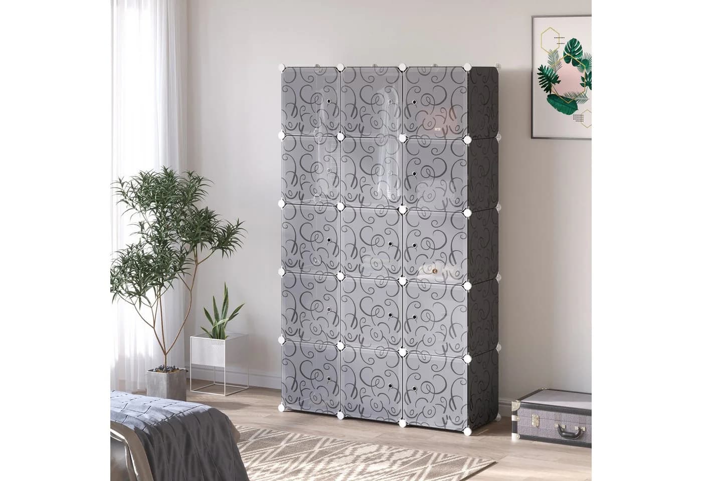 HOMCOM DIY-Kleiderschrank Schwarz Weiß Flexibles Würfeldesign - Bild 2