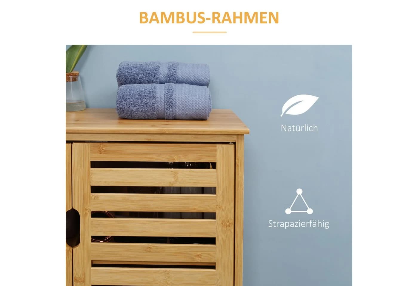 Kleankin Badkommode Bambus Badschrank 68x32x86 cm - Bild 5