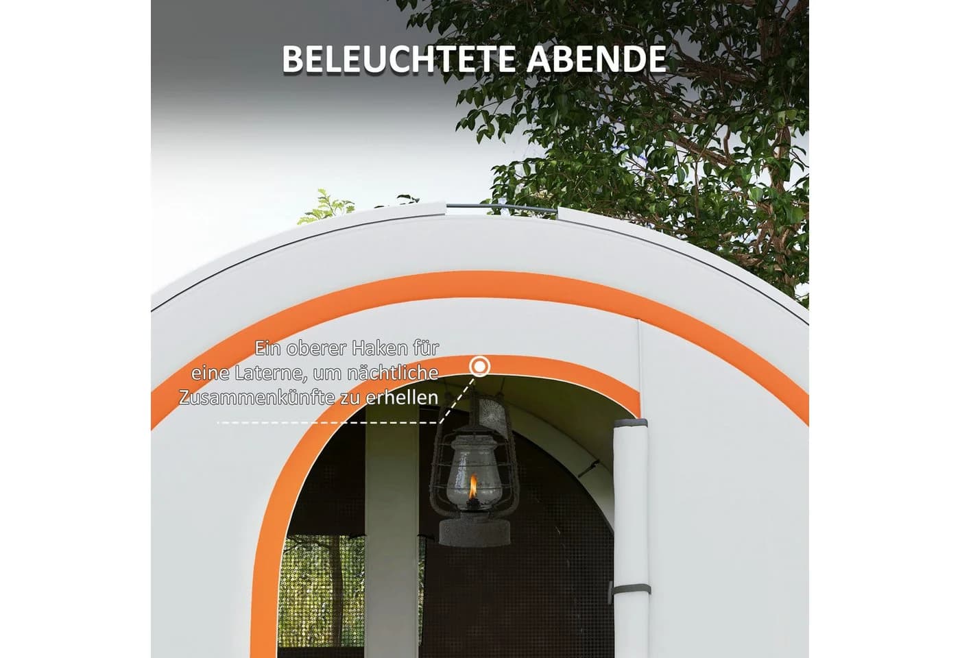 Outsunny Tunnelzelt 6 Personen Cremeweiß - Bild 5