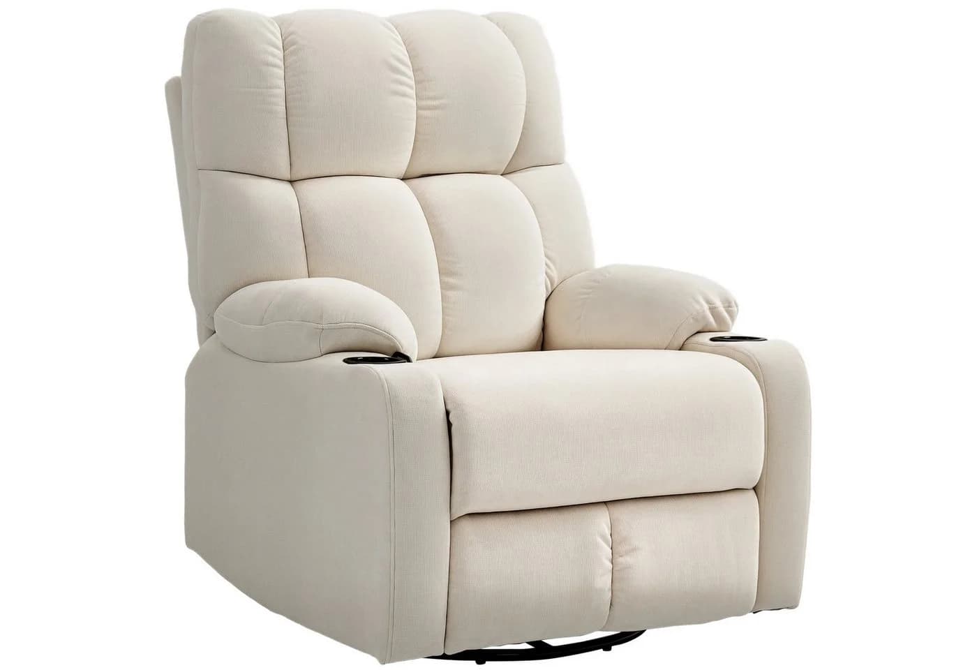 HOMCOM Relaxsessel Fernsehsessel mit Liegefunktion, Schaukelfunktion, Beige
