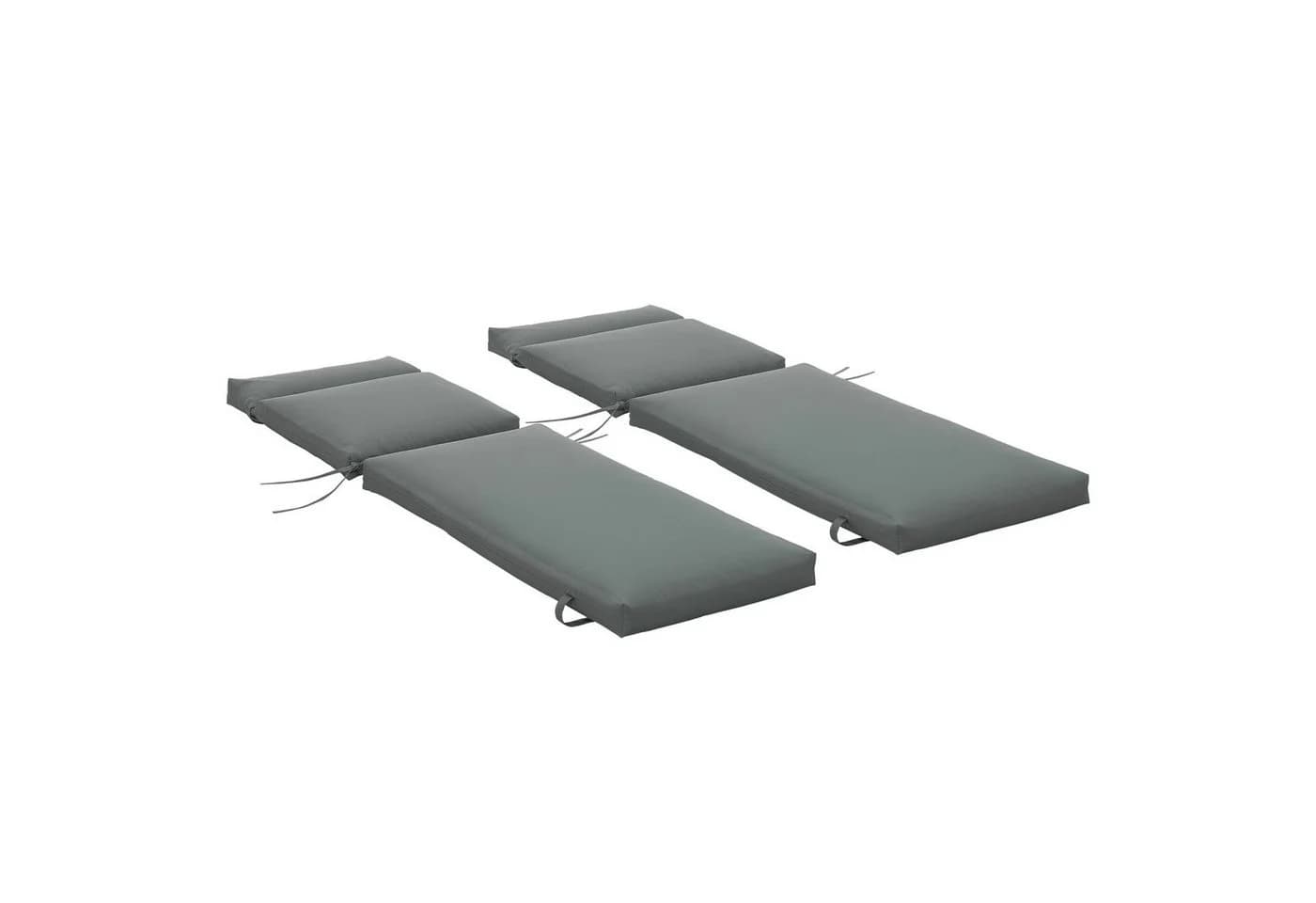 Outsunny Liegenauflage 2er Set Flammhemmend mit Bändern 8cm dick