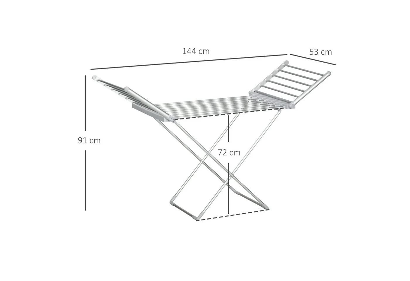 HOMCOM Elektrischer Wäscheständer Klappbar Einstellbare Temperatur 144x53x91 cm - Bild 3