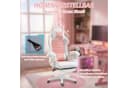 Vinsetto Gaming-Stuhl Rosa mit Fußstütze, Lendenwirbelstütze & Hasenohren Bild 5
