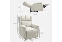 HOMCOM Relaxsessel Fernsehsessel mit Liegefunktion Beige Bild 3