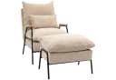 HOMCOM Relaxsessel mit Hocker Beige Liegefunktion Cord Bild 1